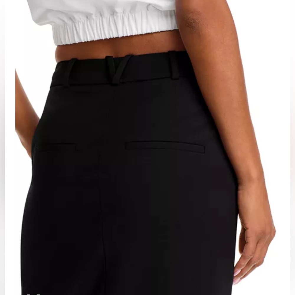 Veronica Beard Maxine Black Wool Blend Front Slit-20” Midi Minimalist Skirt - Picture 10 of 16